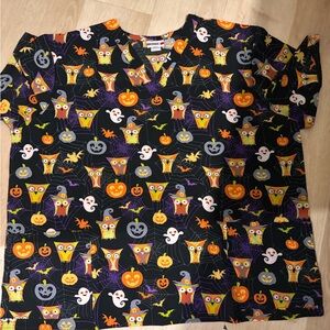Halloween scrub top